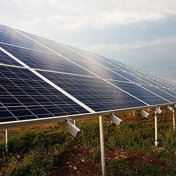 Agri-PV-Anlage auf einem Feld